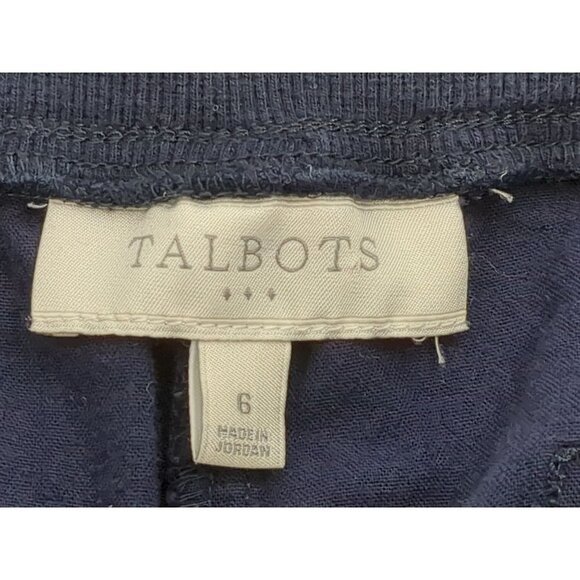 Talbots Pull On Pants Womens 6 Blue Drawstring Waist Pockets Casual‎ - Picture 5 of 10